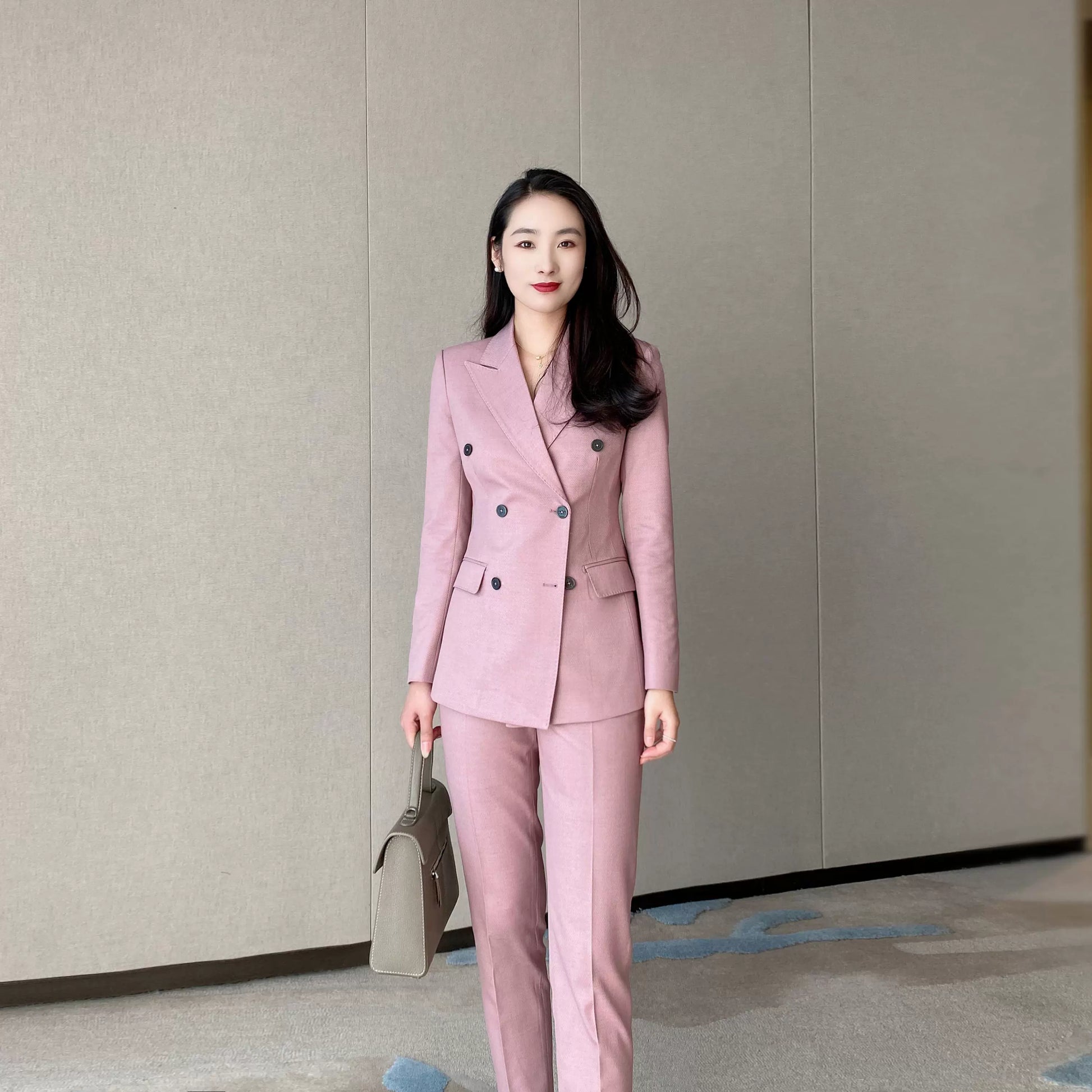 Spring Sophisticated Classic Suit With Trousers – Iceberry Pink