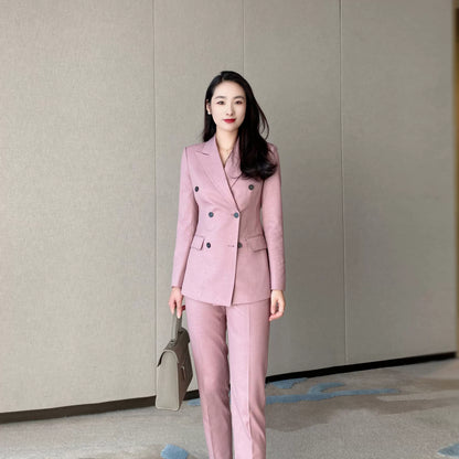 Spring Sophisticated Classic Suit With Trousers – Iceberry Pink