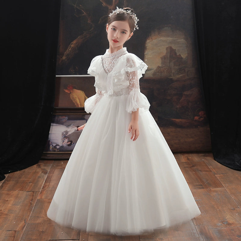 Elegant Girls' Princess Formal Gown: Exquisite Wedding Party Dress for Kids