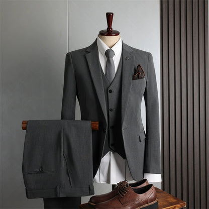 Men British Style 3 Piece Suit Set