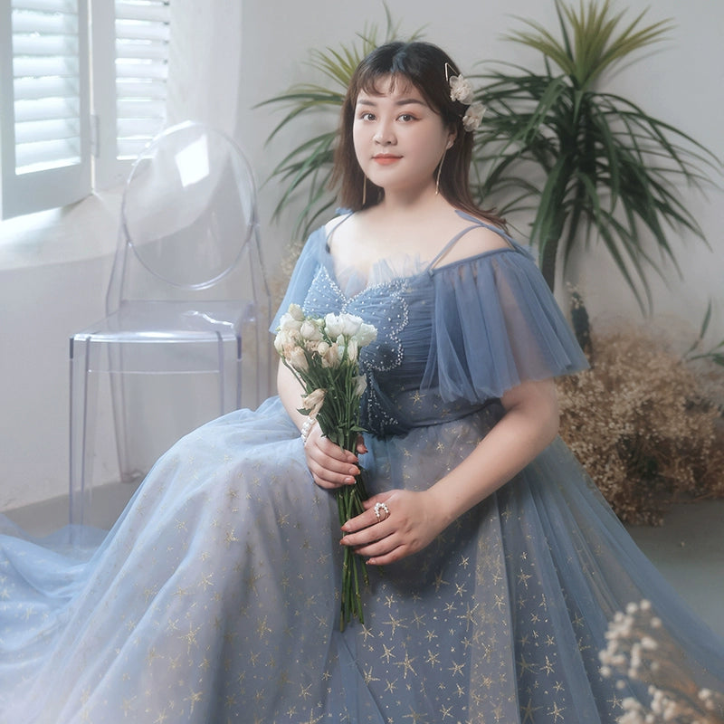 Blue French Evening Dress