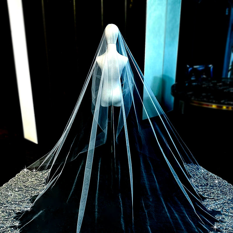 Bridal Wedding Veil Heavy Industry Bead Embroidery