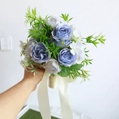 Artificial Wedding Bouquet Forest Style Transparent White Rose