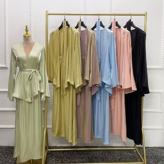 Elegant Colorful Fresh Set Dress with Matching Skirt