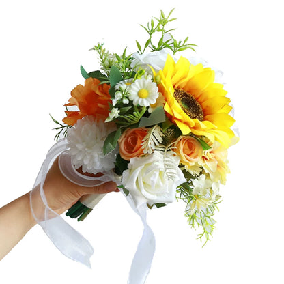 Artificial Wedding Bouquet Forest Style Transparent White Rose