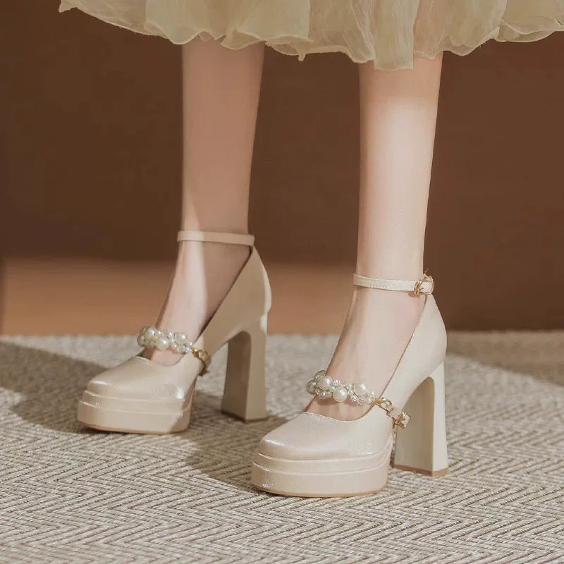 Retro Wedding Shoes High Heel Platform