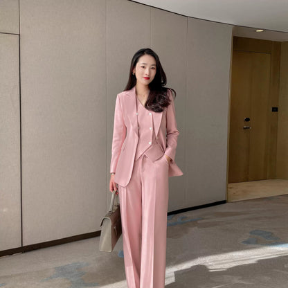 Spring Fuchsia Classic 3-Piece Suit Set – Jacket, Vest & Trousers