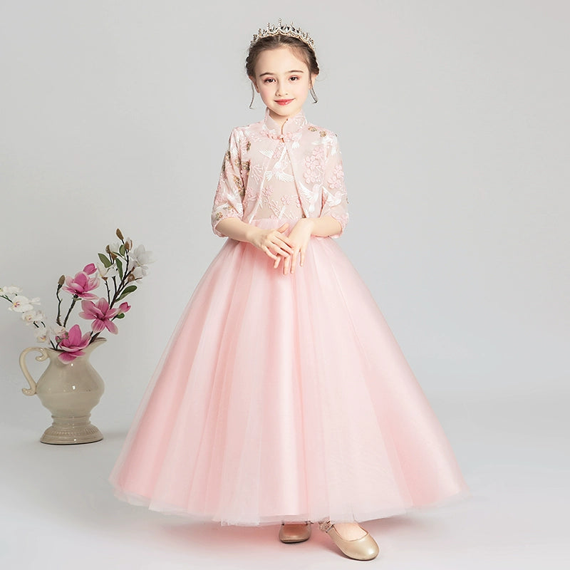 Elegant Girls' Cheongsam Princess Dress for Weddings and Formal Occasions