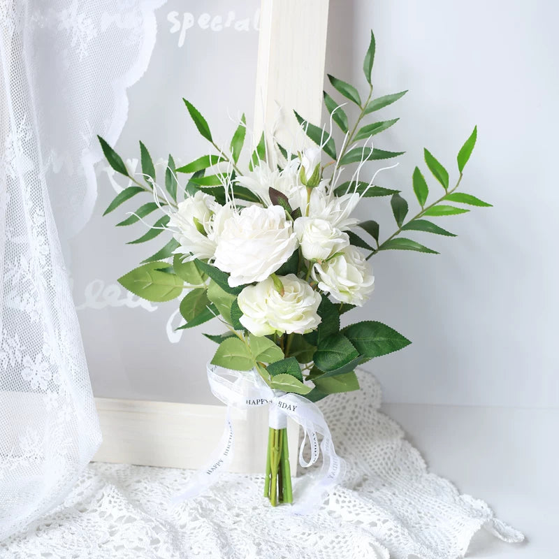 Korean Style Faux Wedding Bouquet Mixed Floral Arrangement