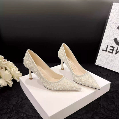 Rhinestone Pearl Stiletto High Heels Autumn 2024 Collection