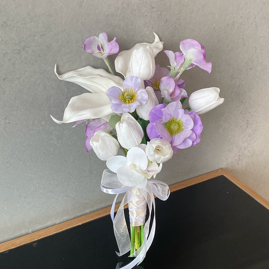 Purple Realistic Bridal Photo Prop Handheld Bouquet Decoration
