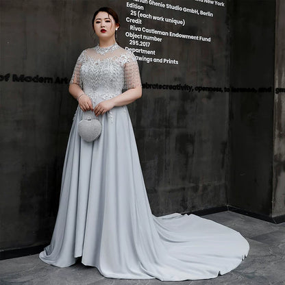 Elegant Gray Evening Long Dress