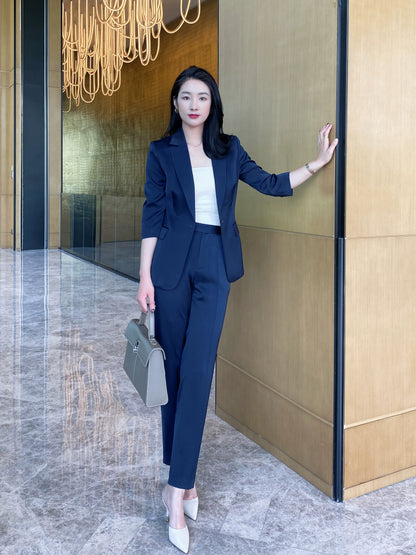 Elegant Summer Slim-Fit Professional Suit Jacket for Women