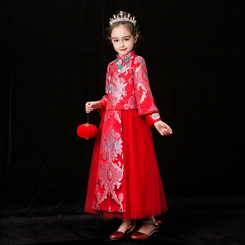 Chinese Style Thickened New Year Cheongsam Hanfu Wedding Dress
