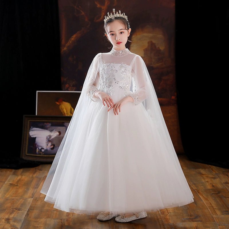 Elegant Children's Princess Evening Dress for Weddings & Piano Performances