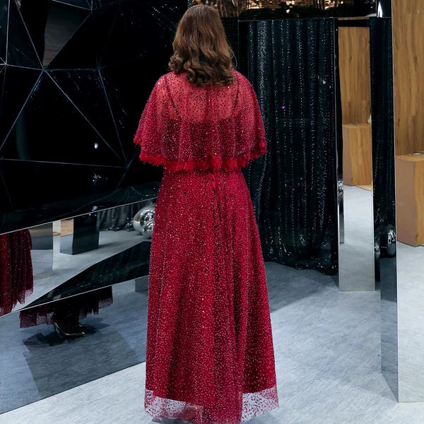 Burgundy Evening Dress