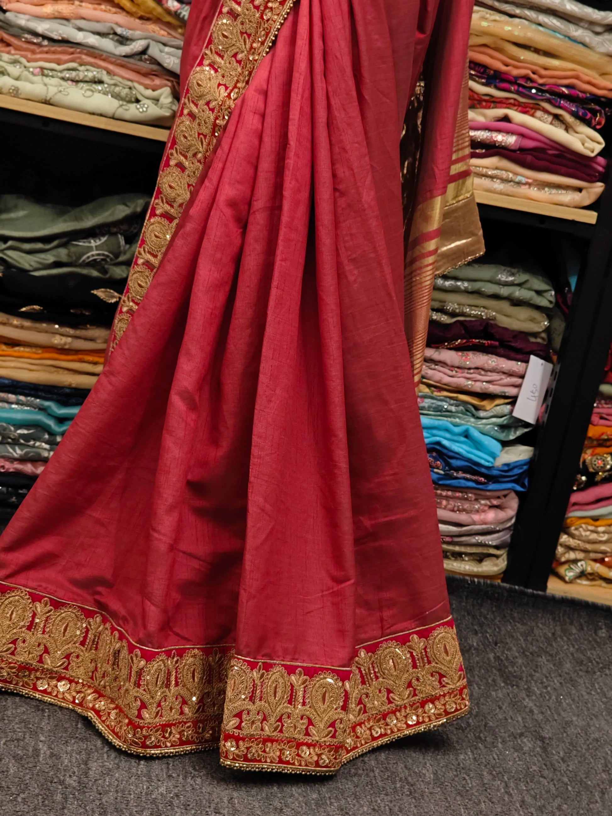 Silver Embroidered Sari
