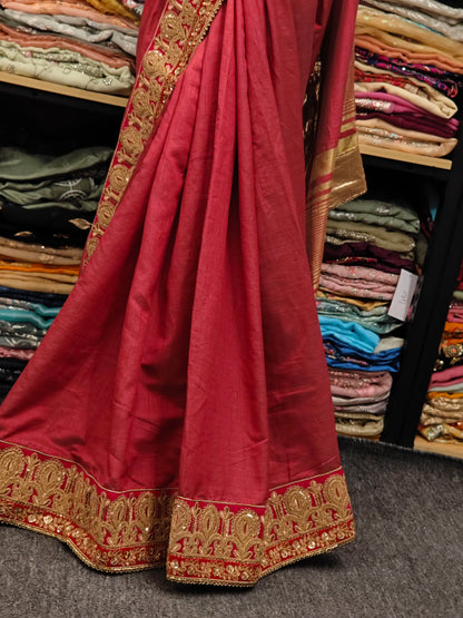 Silver Embroidered Sari