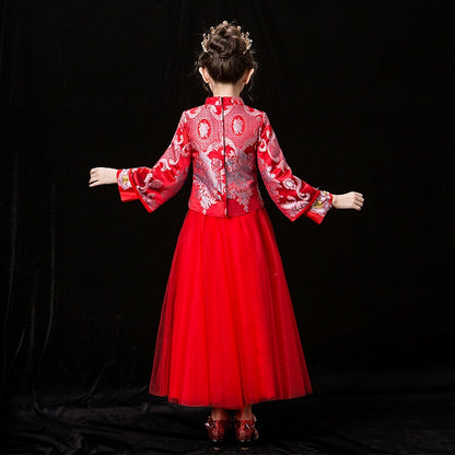 Chinese Style Thickened New Year Cheongsam Hanfu Wedding Dress