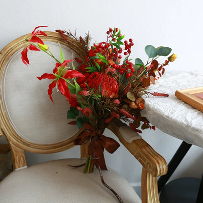 Artificial Wedding Bouquet Waterfall Handheld Flower Prop Decoration
