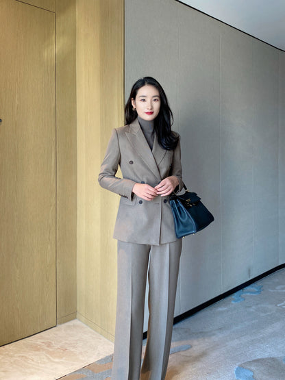 Winter Elite Classic Suit Jacket Set – Gray Camel High‑Quality Custom‑Made