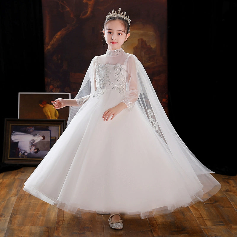 Elegant Children's Princess Evening Dress for Weddings & Piano Performances