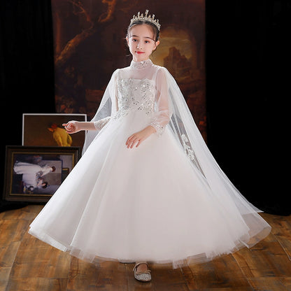Elegant Children's Princess Evening Dress for Weddings & Piano Performances