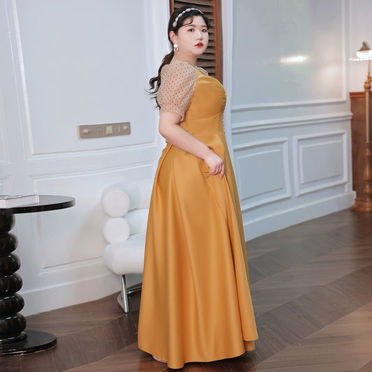 Elegant Orange Evening Gown