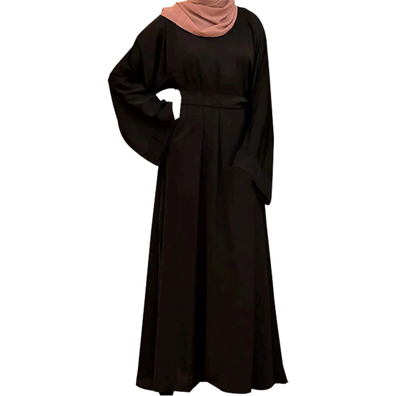 Elegant Middle Eastern Arab Women's Round Neck Ethnic Dress
