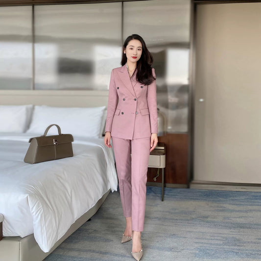 Spring Sophisticated Classic Suit With Trousers – Iceberry Pink