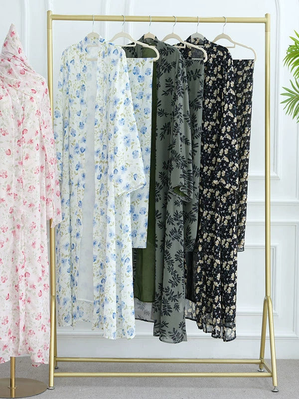 Elegant European Style Fashionable Cardigan Long Skirt Dress