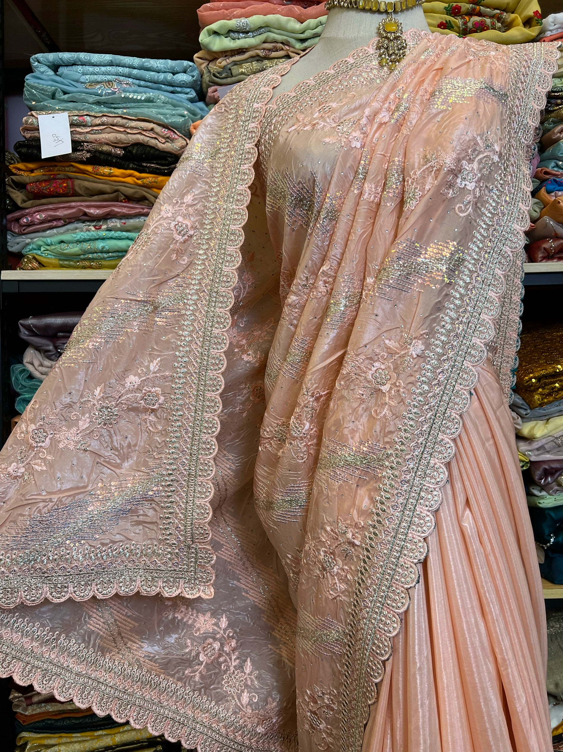 Indian Six Meter Beaded Sari