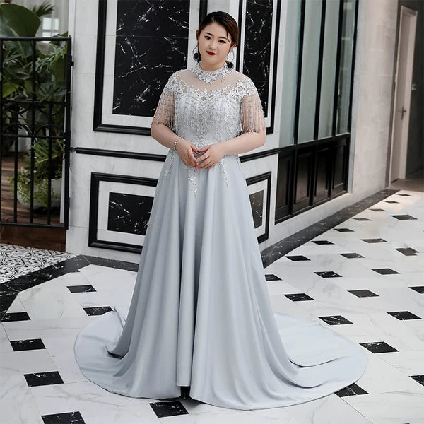 Elegant Gray Evening Long Dress