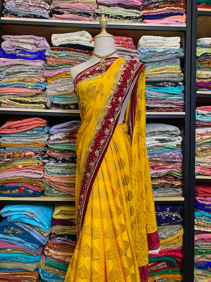 Indian Beaded Saree Wedding Dress