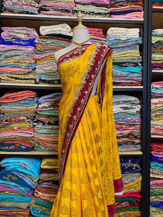 Indian Beaded Saree Wedding Dress