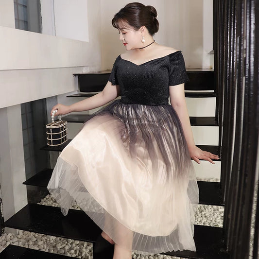 French Style Black Evening Dress