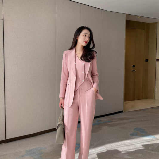 Spring Fuchsia Classic 3-Piece Suit Set – Jacket, Vest & Trousers