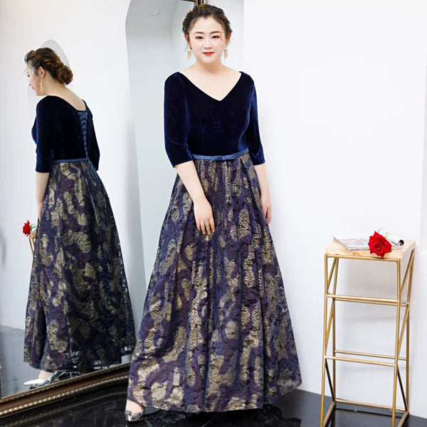 Velvet Long Evening Dress