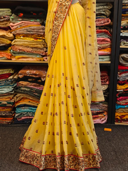 Smoky Blue Beaded Sari