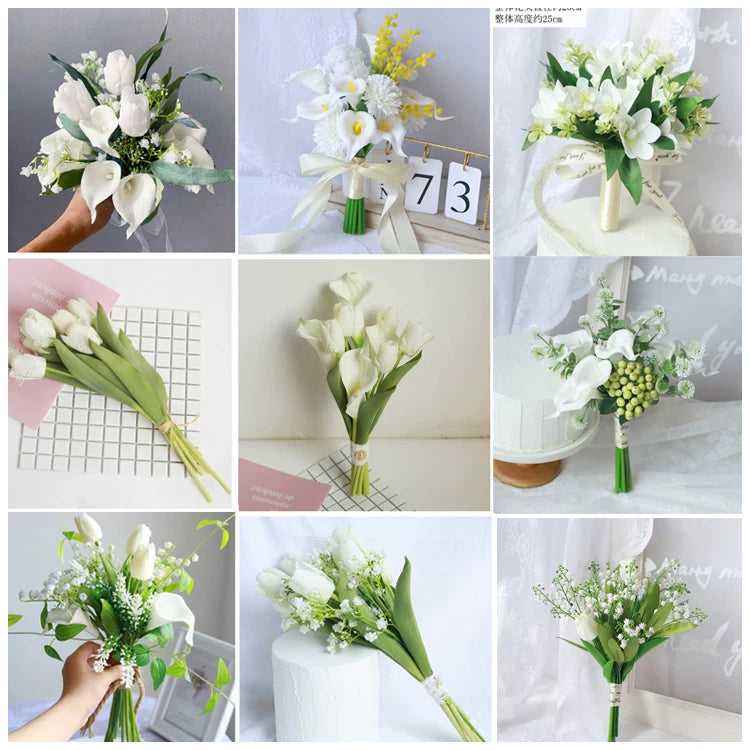 Korean Style Faux Wedding Bouquet Mixed Floral Arrangement
