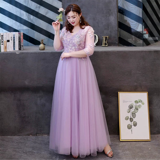 Purple Evening Bridesmaid Dress