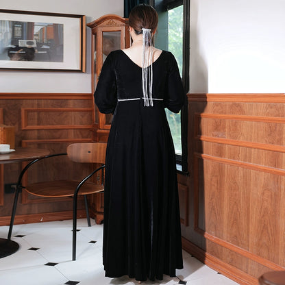 Elegant V-neck Evening Dress