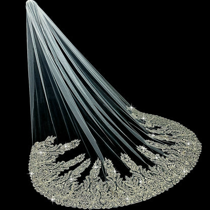 Wedding Veil Beaded Embroidery