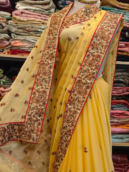 Smoky Blue Beaded Sari