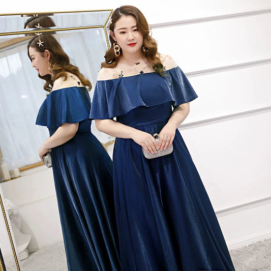 French Style Plus Size Evening Dress