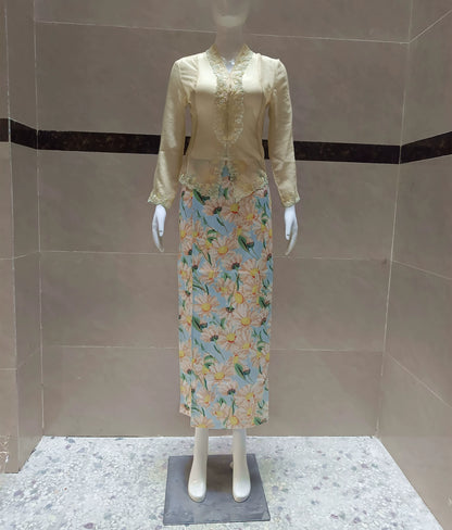 V Neck Floral Embroidered Cardigan