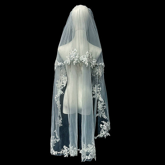 Double Layer Lace Wedding Veil