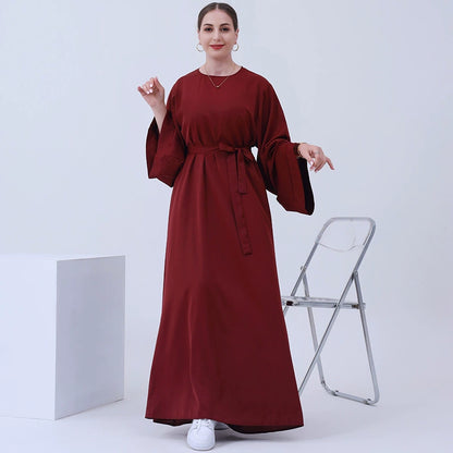 Elegant Middle Eastern Arab Women's Round Neck Ethnic Dress
