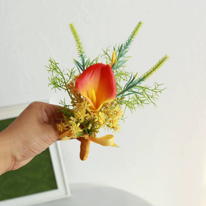 Groom Boutonniere Pin Wedding Lapel Flower Photo Prop