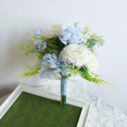 Artificial Wedding Bouquet Forest Style Transparent White Rose